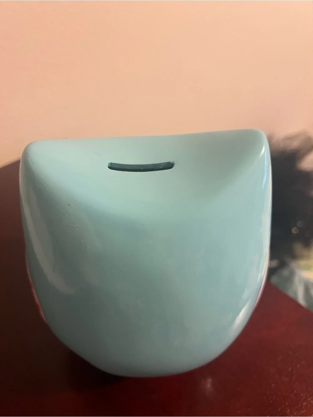 Cute Blue Owl Ceramic Bank with Yellow Heart - Picture 3 of 3